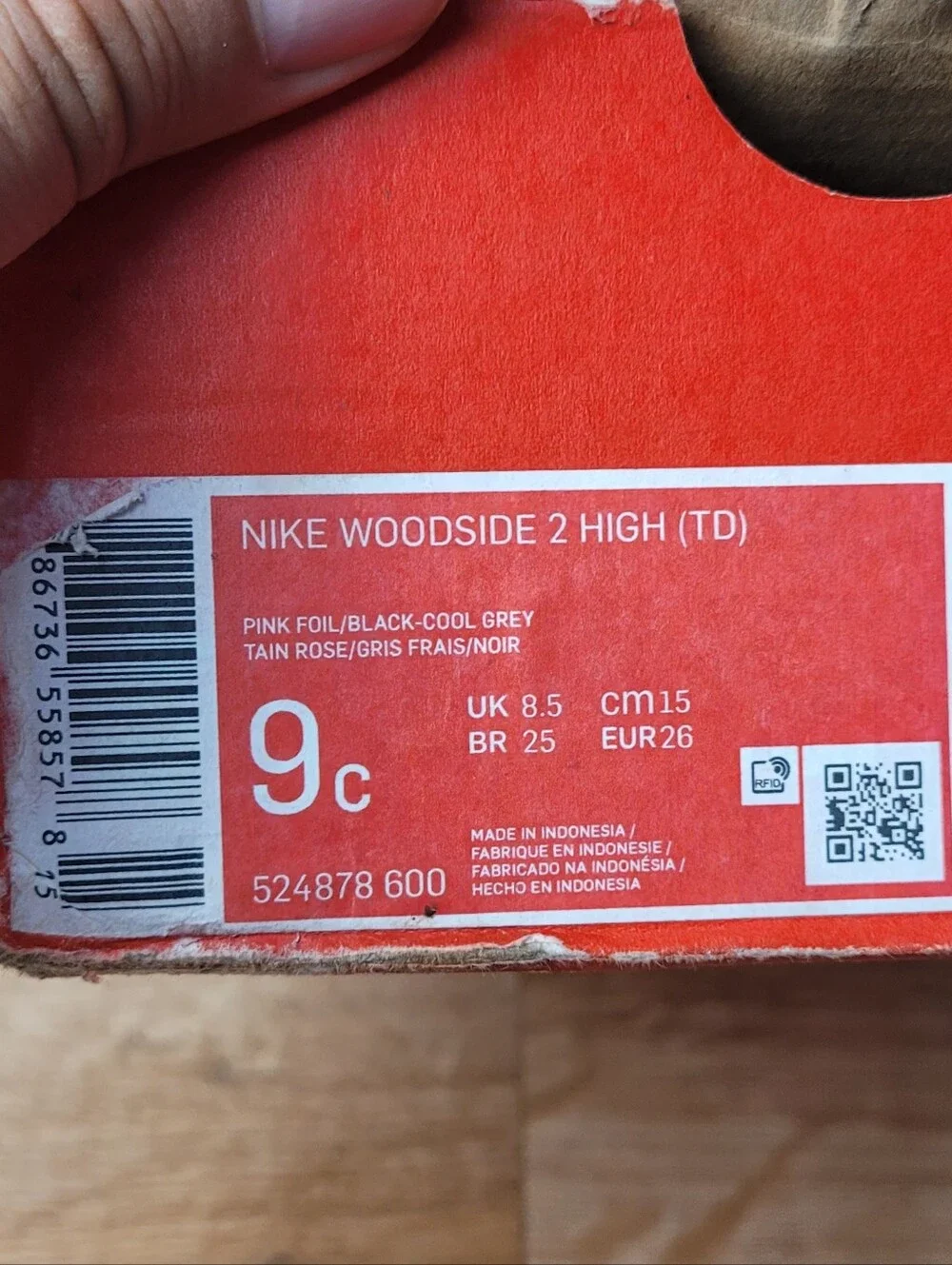 Girls Nike ACG Woodside 2 High Winter Boots 9c Pink Black